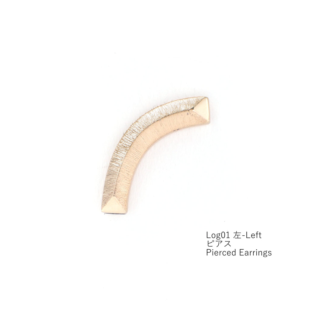 Log[ログ]01　シルバー 925 ピアス＆バックキャッチ 立体的　面白いカタチ　つや消し　MENTOSEN めんとせん　メントセン