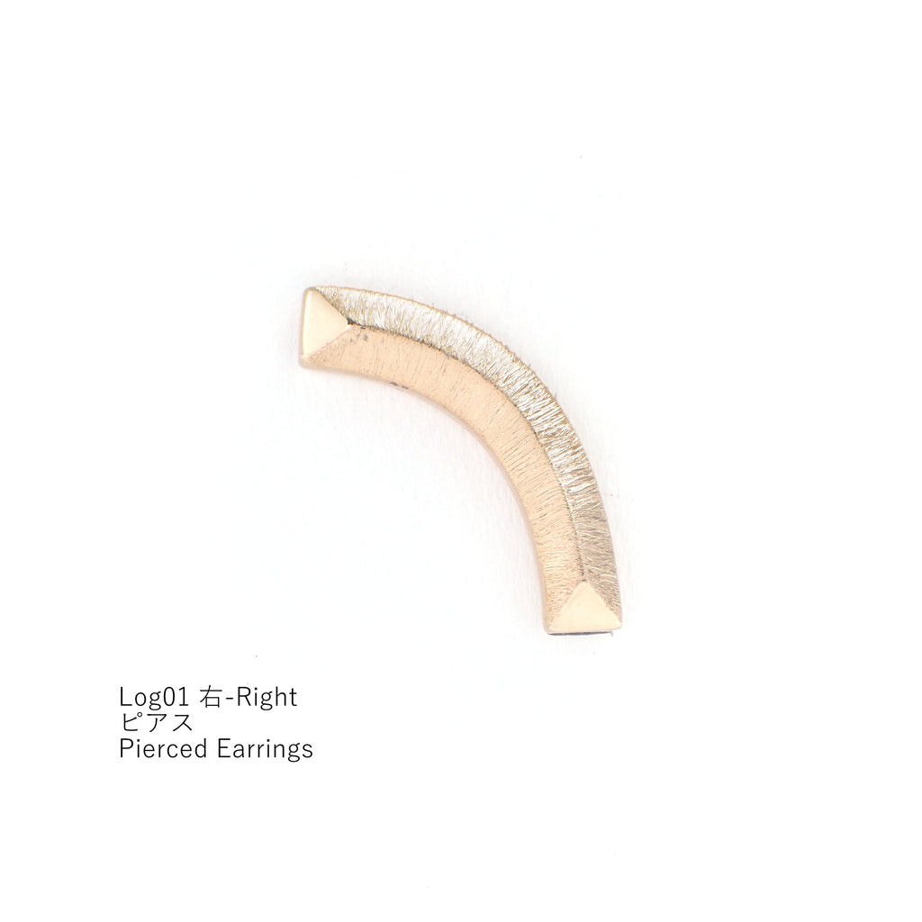 Log[ログ]01　シルバー 925 ピアス＆バックキャッチ 立体的　面白いカタチ　つや消し　MENTOSEN めんとせん　メントセン