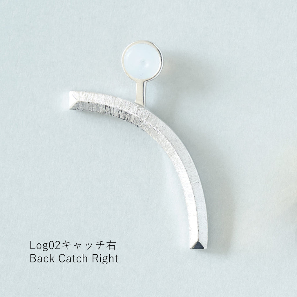 Log[ログ]02　シルバー 925 ピアス＆バックキャッチ 立体的　面白いカタチ　つや消し　MENTOSEN めんとせん　メントセン