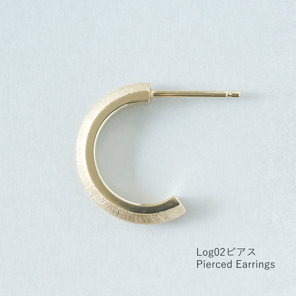Log[ログ]02　シルバー 925 ピアス＆バックキャッチ 立体的　面白いカタチ　つや消し　MENTOSEN めんとせん　メントセン