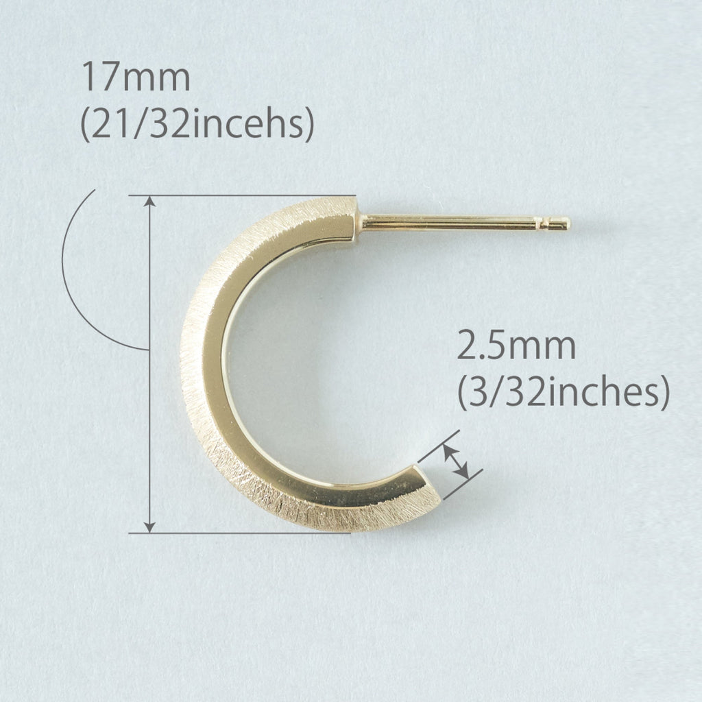 Log ログ 02 シルバー925 ピアス ゴールドコーティング サイズ