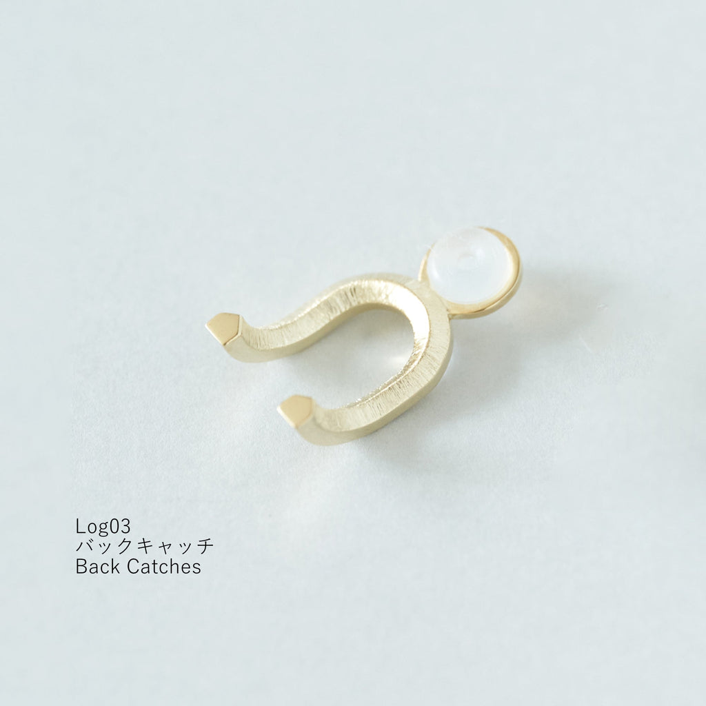 Log ログ 03 シルバー925  バックキャッチ ゴールドコーティング