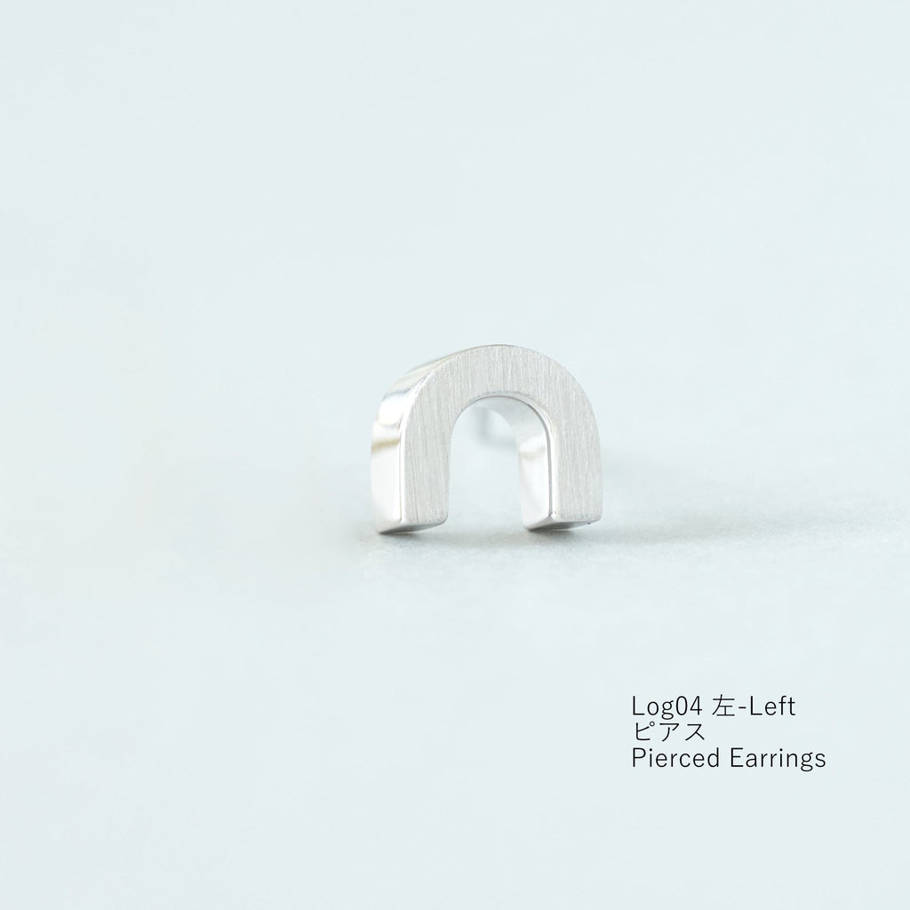 Log ログ 04 シルバー925 ピアス 左 Left ロジウムコーティング