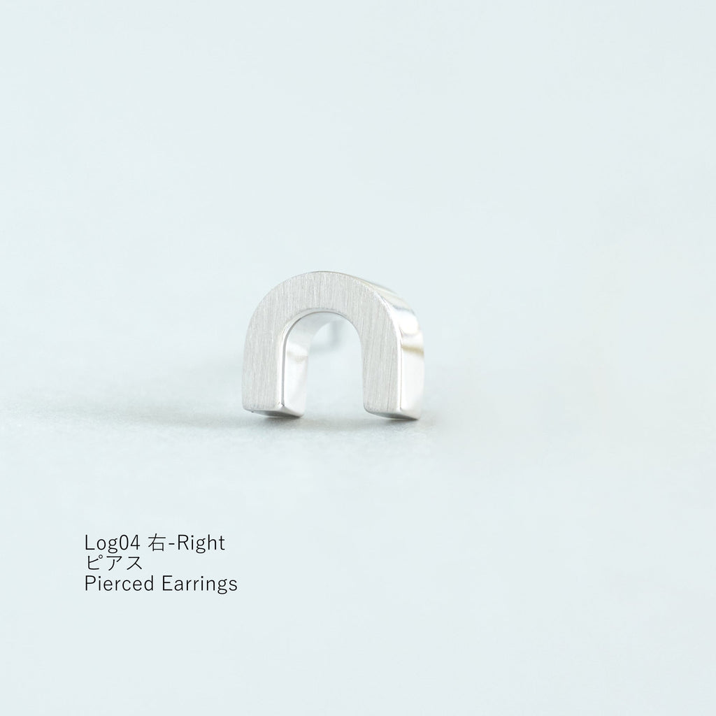 Log ログ 04 シルバー925 ピアス 右 Right ロジウムコーティング