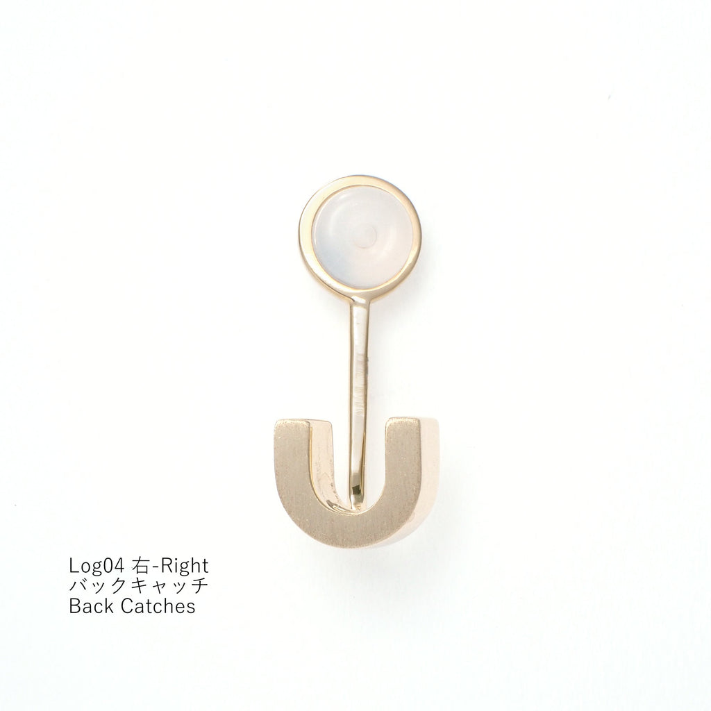 Log ログ 04 シルバー925 バックキャッチ 右 Right ゴールドコーティング