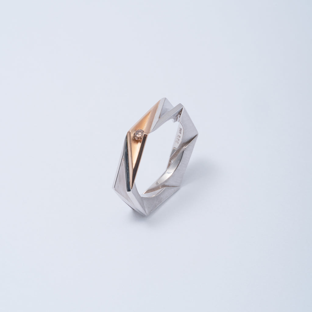 Sankaku[さんかく]　リング Silver925 K10 ブラウンダイヤ　MENTOSEN メントセン