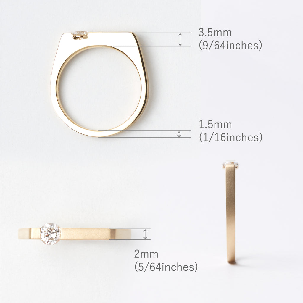 Shirusu しるす K18YG ダイヤモンドリング サイズ