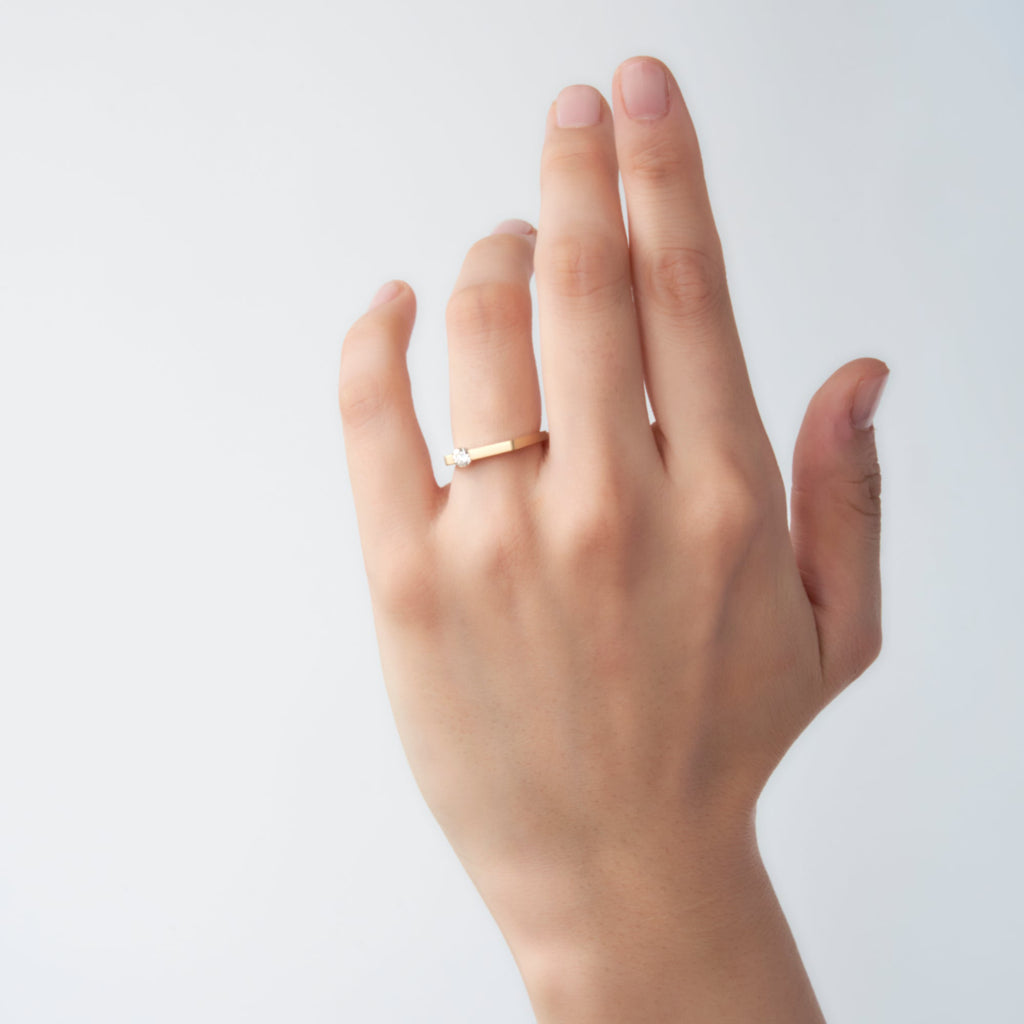 Shirusu しるす K18YG ダイヤモンドリング