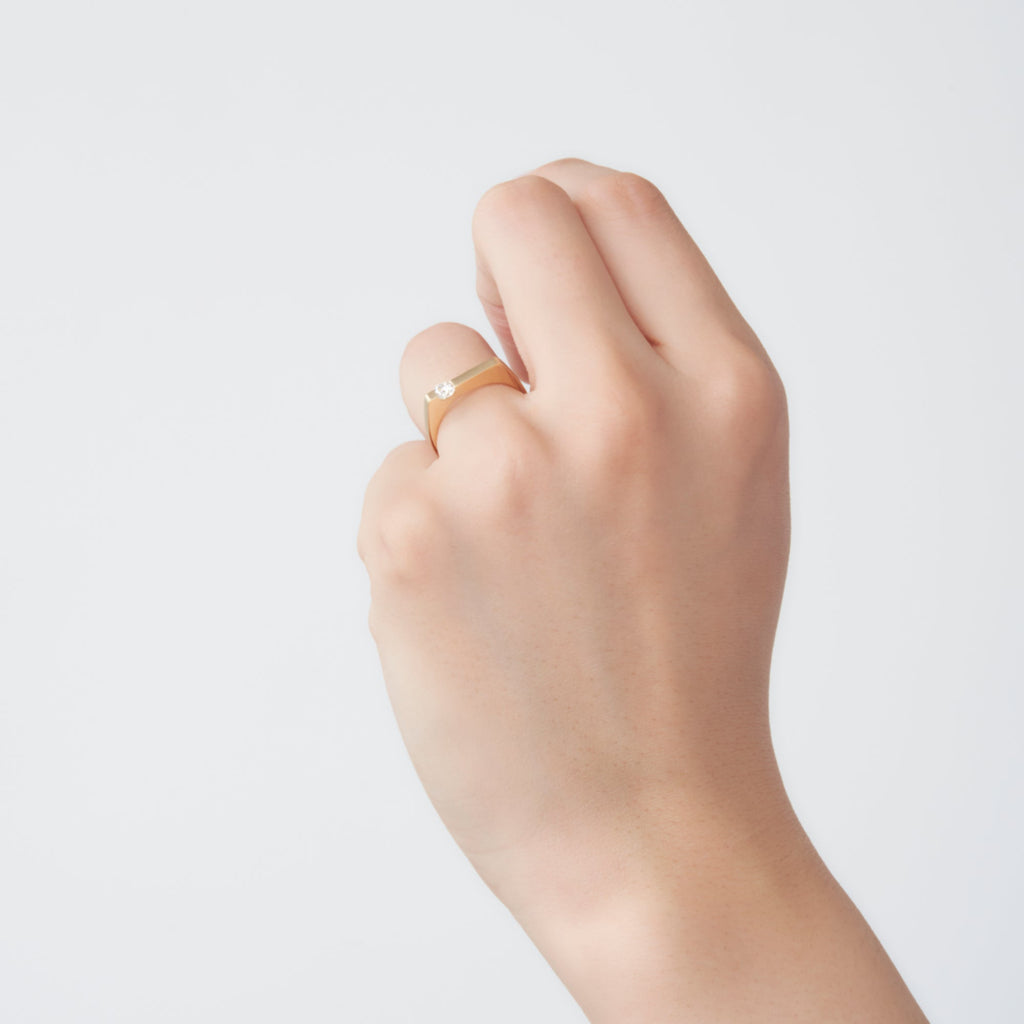 Shirusu しるす K18YG ダイヤモンドリング