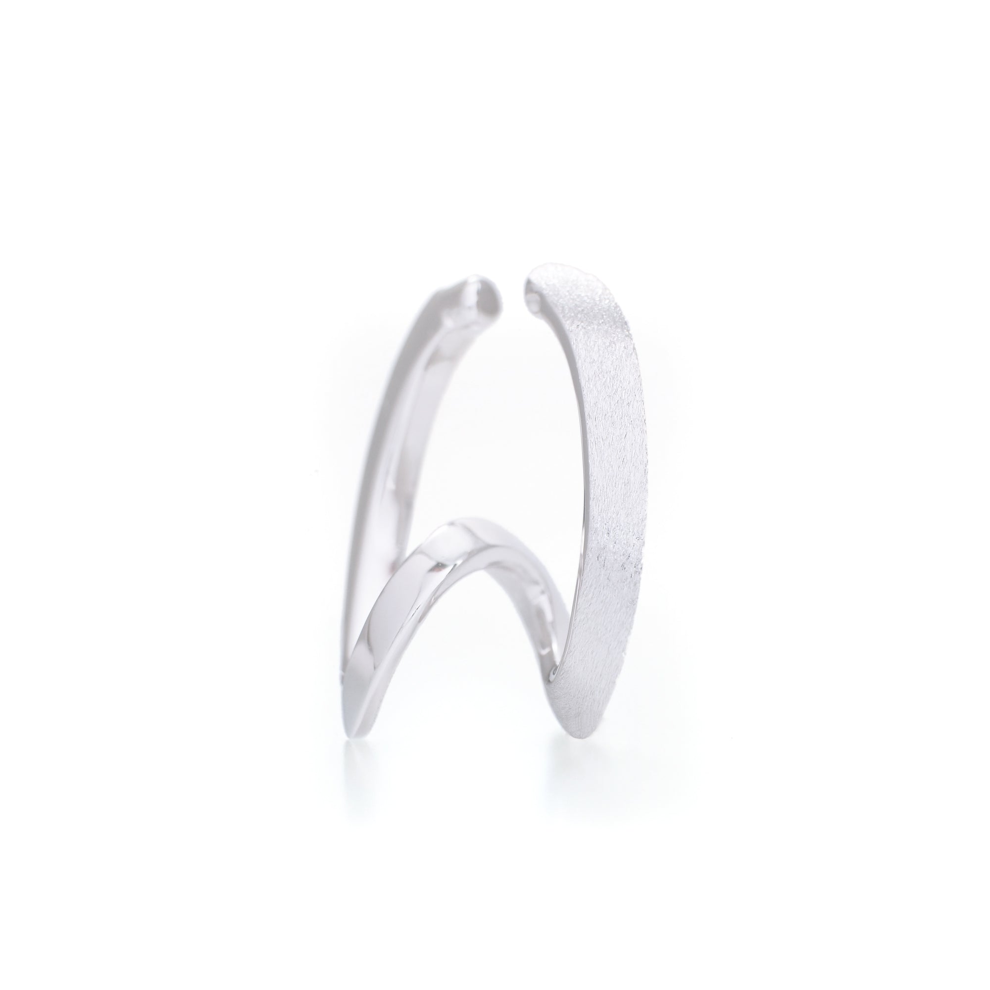 Crun Earcuff Silver Three-dimensional Shape – MENTOSEN