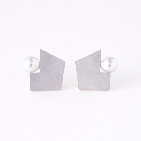 Kosa[こうさ] Pakku シルバー　あこやパール　セミバロック　パール　ピアス　Sterling Silver 925 Akoya Pearl Earrings Japanese jewelry Mentosen