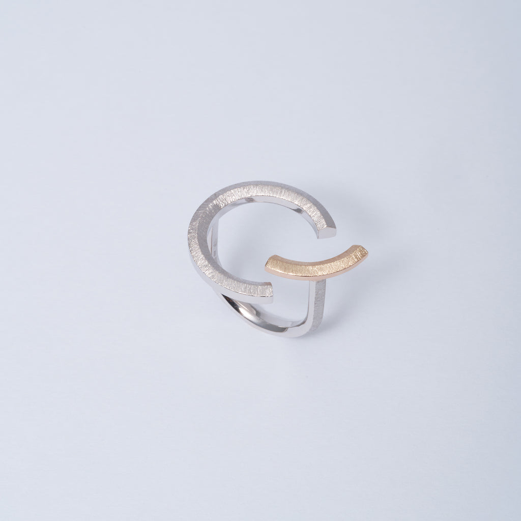 Log[ログ]-Nii リング Silver925 K10 　上からMENTOSEN メントセン