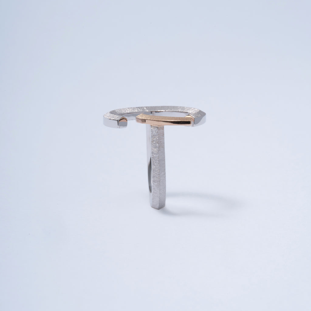 Log[ログ]-Nii リング Silver925 K10 　側面から　MENTOSEN メントセン