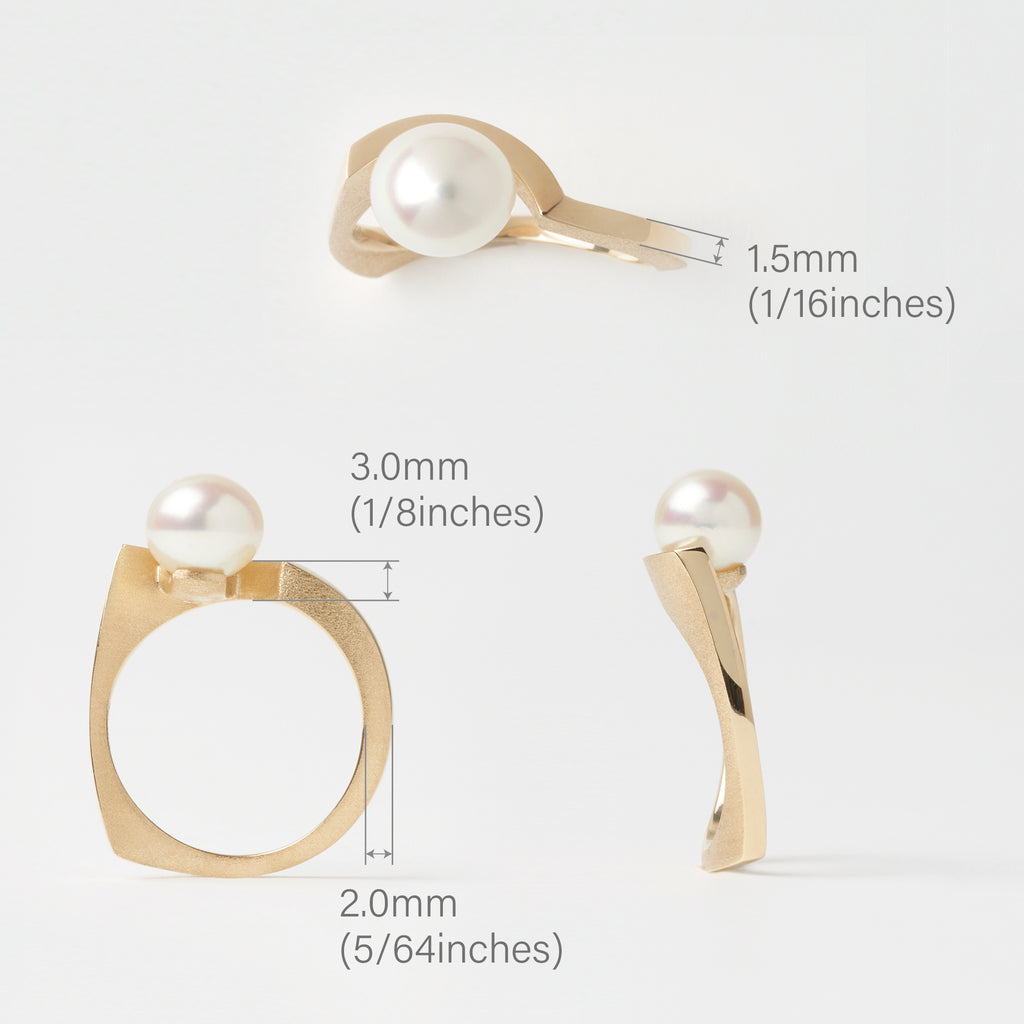 Oru おる K18あこやパールリング サイズ画像 MENTOSEN