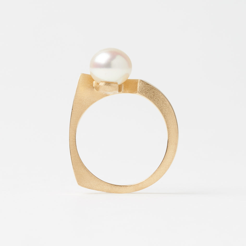 Oru おる K18 あこやパール リング MENTOSEN 横から