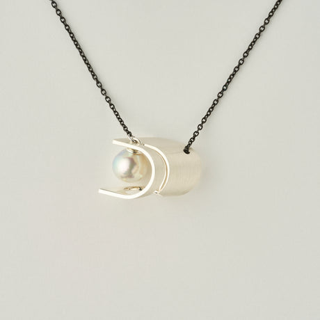 Unit  シルバー あこやパール ネックレス さしこんでつなげる　Silver Akoya Pearl Necklace: Sliping Two Together