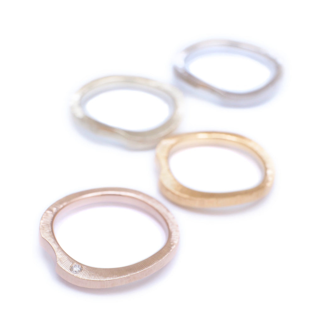 Sorow[そろう] Pt950/K18/K10 リング プラチナ ゴールド モダンデザイン マリッジリング 日常づかい 結婚指輪 ウェディング つや消し 曲線 カーブ MENTOSEN