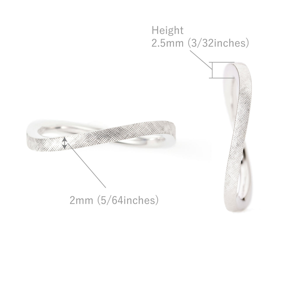 Hineru[ひねる] Pt950 リング サイズ プラチナ 結婚指輪 マリッジリング ウェディングリング 日常づかい 曲線 カーブ ひねり MENTOSEN