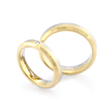 Shinogi[しのぎ] Pt900/K18 リング 婚約指輪 結婚指輪　マリッジリング ウェディング プラチナ ゴールド シンプル　デザイン つや消し MENTOSEN