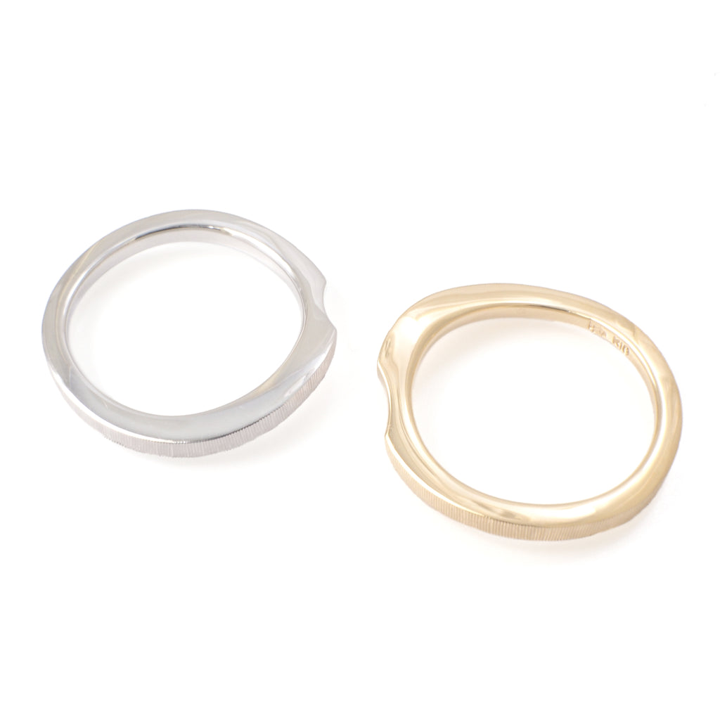 Sorow[そろう] Pt950/K18 リング プラチナ ゴールド モダンデザイン マリッジリング 日常づかい 結婚指輪 ウェディング 曲線 カーブ MENTOSEN